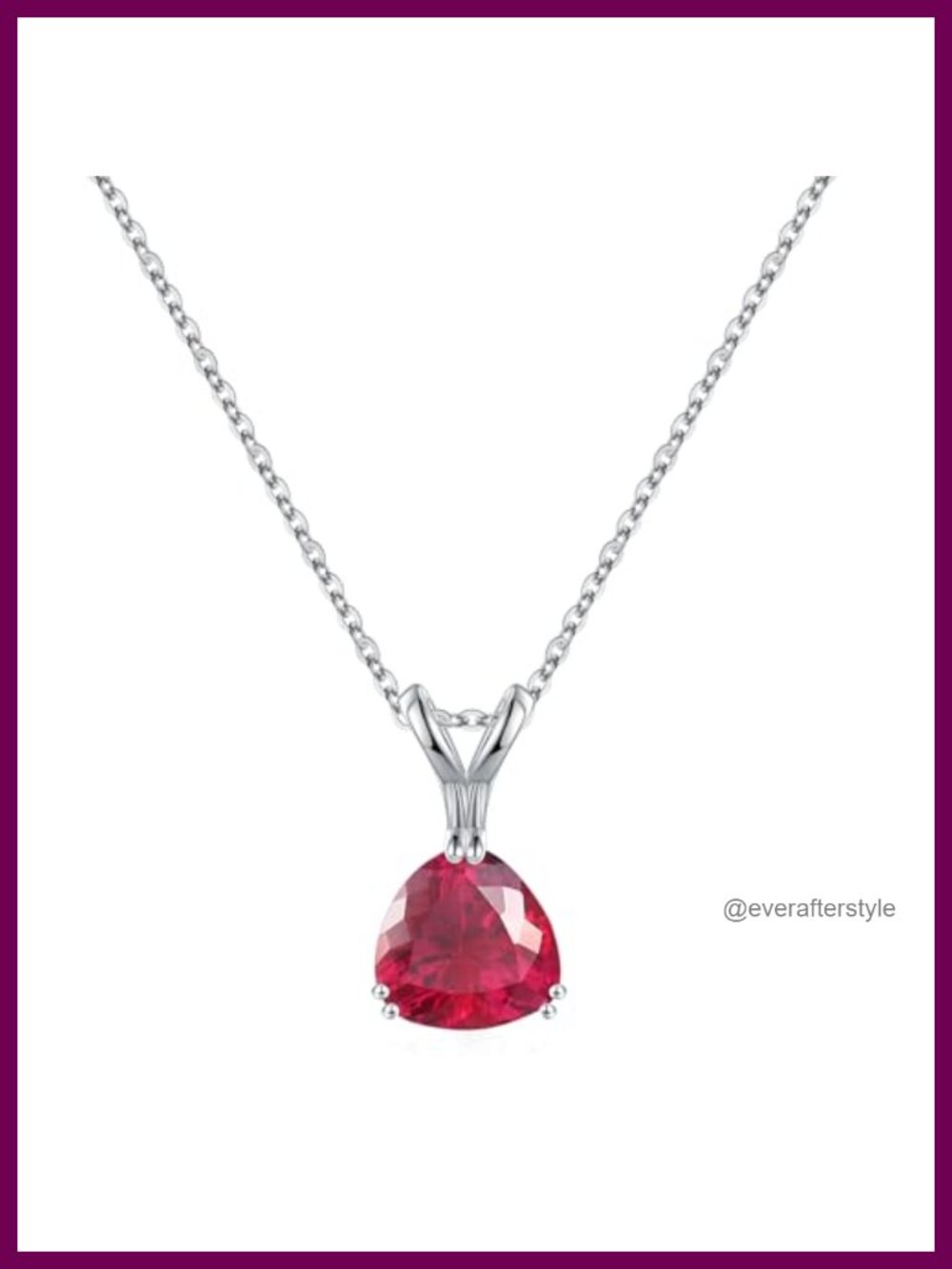 Sterling Silver Triangle Birthstone Pendant Necklace for Women 16-19 inch
